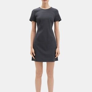 Theory charcoal melange wool sheath dress